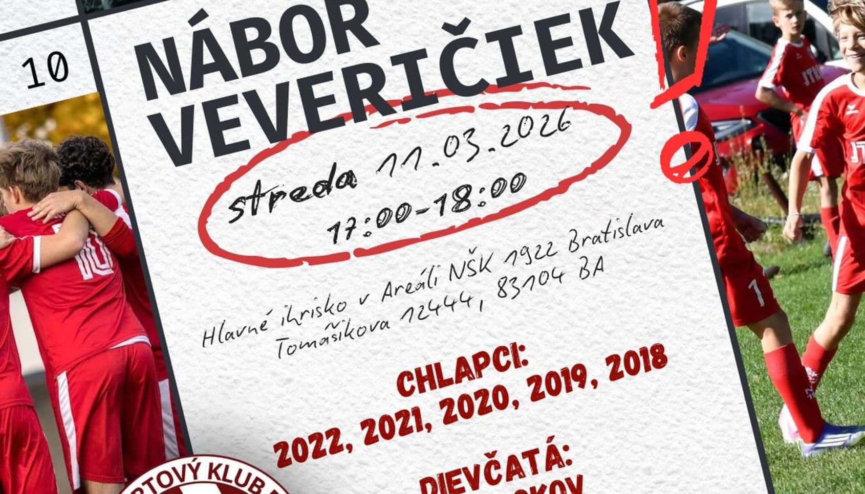 Nábor veveričiek - Staň sa členom futbalovej rodiny