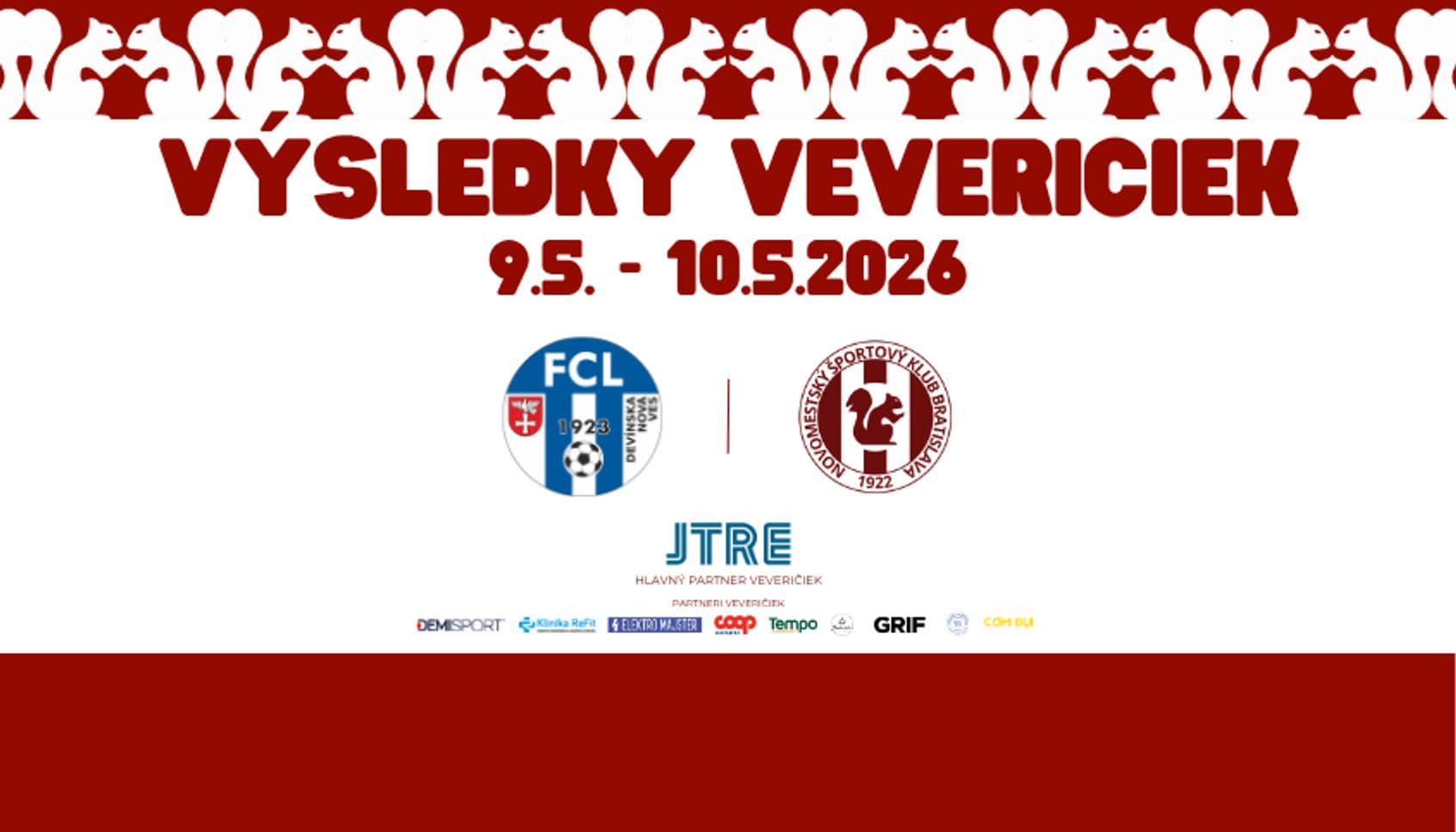 Eneška vykolajila Lokomotívu a výsledky veveričiek: 9.5. - 10.5.2026
